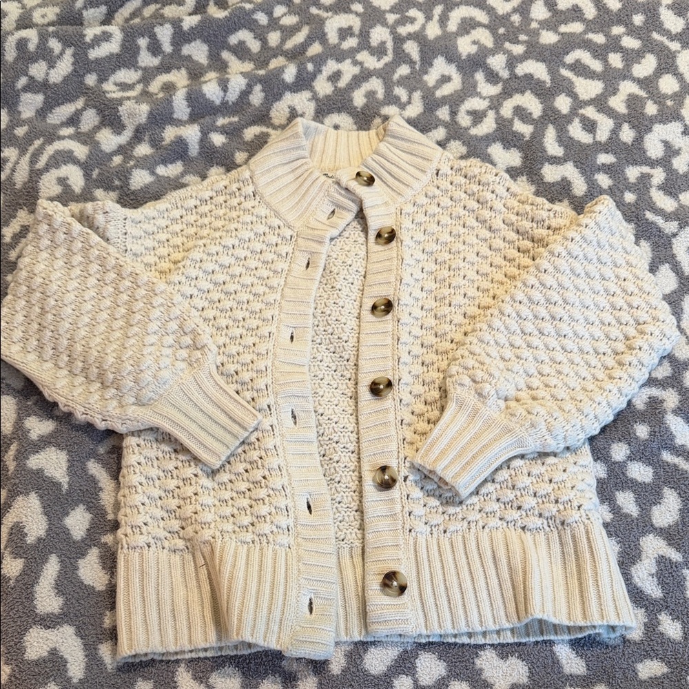 Madewell Cream Textured Women's Cardigan